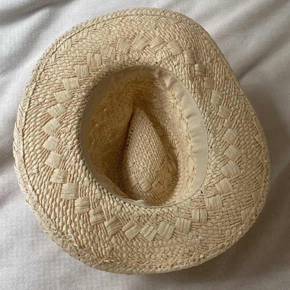 Paper straw sun hat, cowboy hat, with decorative ribbon, protective in style - Picture 4 of 6